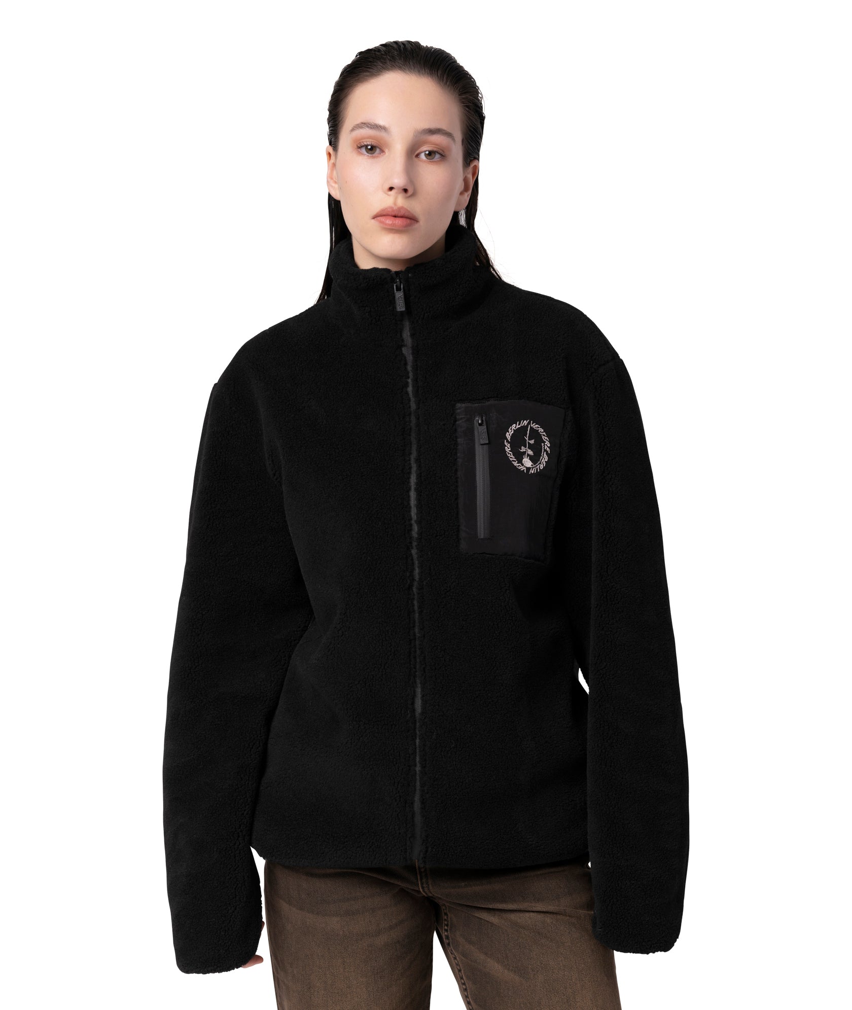 CIRCLE FLEECE JACKET - BLACK