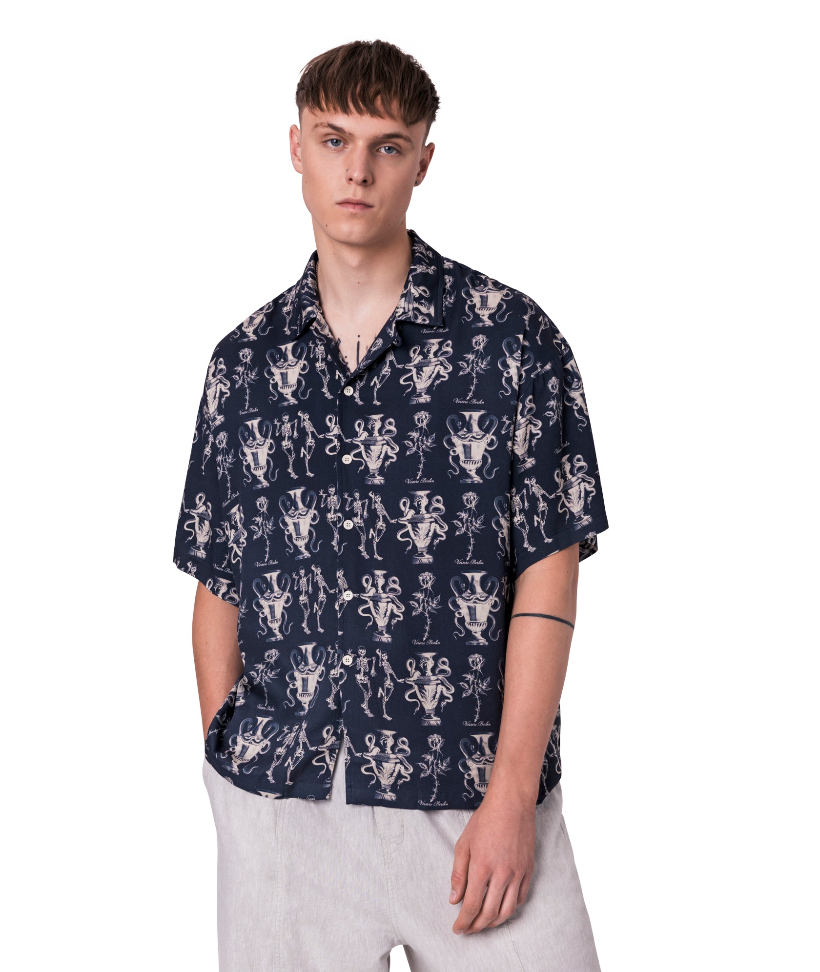 POISON VISCOSE SHIRT - NAVY