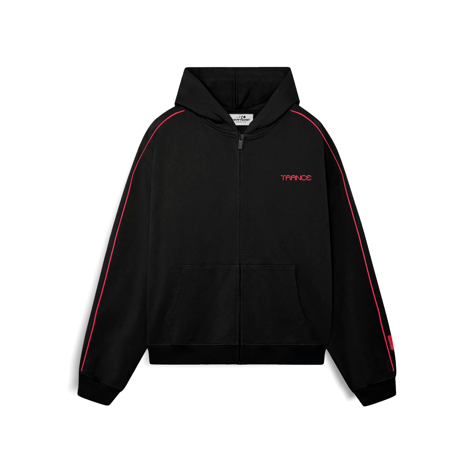 TRANCE ZIP HOODIE - BLACK